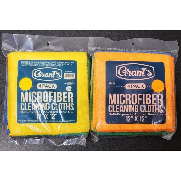 2xMicrofiber Cleaning Cloth 4Pk 12"x12" Computer Home Auto Boat Detail Towel Rag - Picture 3 of 3